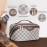 BOYATU Travel Makeup Bag Cosmetic Bags for Women: Large Make up Bags Set of 3 - Portable Makeup Organizer with Compartments&Handle&Divider - Waterproof PU Leather Toiletry Bag(02-Light Brown)