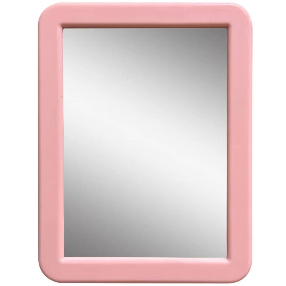 PTY Magnetic Real Glass Mirror for School or Gym Locker, 5 x 7 - Locker Accessory - Small Makeup Mirror for Fridge, Toolbox, Office Cabinet, Workshop (Cotton Candy)