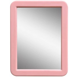 PTY Magnetic Real Glass Mirror for School or Gym Locker, 5 x 7 - Locker Accessory - Small Makeup Mirror for Fridge, Toolbox, Office Cabinet, Workshop (Cotton Candy)