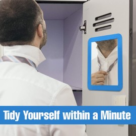 PTY Magnetic Real Glass Mirror for School or Gym Locker, 5 x 7 - Locker Accessory - Small Makeup Mirror for Fridge, Toolbox, Office Cabinet, Workshop (Cotton Candy)