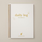 Bubbarino: Baby Daily Log Book, Track and Monitor Newborn Nursing, Sleep, Diaper and Milestones. Gift for new Parents, Grandparents, Babyshower, Nanny or Daycare - Hardcover leather A5 (Beige/Gold)