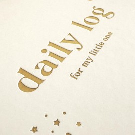 Bubbarino: Baby Daily Log Book, Track and Monitor Newborn Nursing, Sleep, Diaper and Milestones. Gift for new Parents, Grandparents, Babyshower, Nanny or Daycare - Hardcover leather A5 (Beige/Gold)