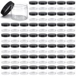 50 Pieces 4oz Plastic Jars with Lids Clear Round Cosmetic Container Empty Storage Jars for Makeup,Jewelry,Samples,Travel Storage