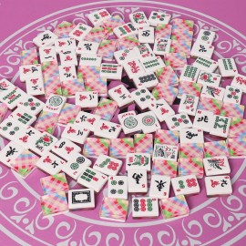GUSTARIA Set of American Mahjong Tiles, 166 Premium Acrylic Tiles with Colorful Prints(1.2,Tiles Only Set)