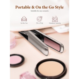 2-in-1 Cordless Hair Straightener and Curler, Portable Mini Flat Iron with Rechargeable, Wireless Curling Iron for Travel