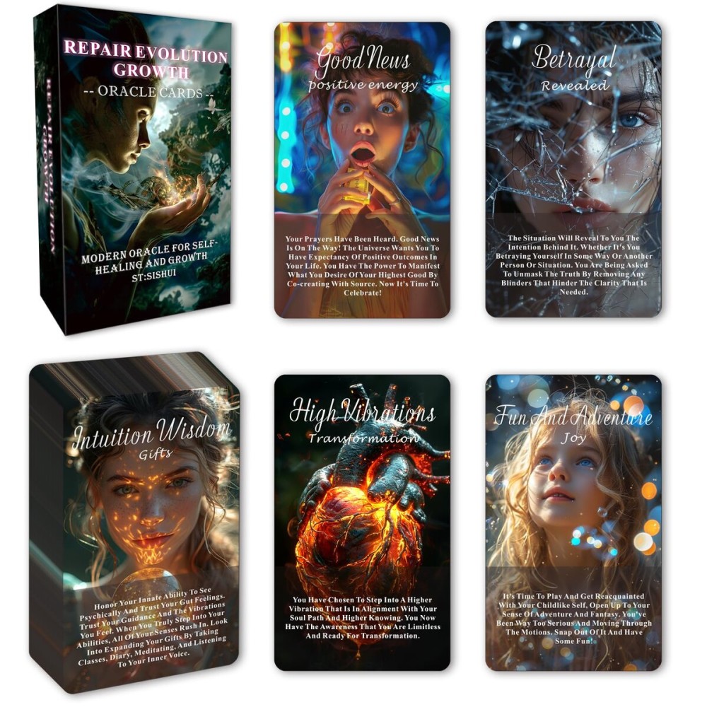 Healing Oracle Cards Deck, Oracle Cards Set, Oracle Cards for Beginners, Self-Healing Tool, That Helps You Discover What Needs to Shift Or Release for Your Highest Good!