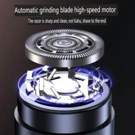 Electric Mini Razor Pockets Shaver for Men,Floating Big Shave Head Quick Shave, Waterproof IPX7 Mini Portable Shaver,USB C Charge LED Power Display Mini Trimmer, Great for Travel,Car,Home Use (Gray)