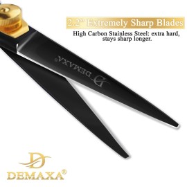 DEMAXA 5.5 Beard and Mustache Scissors Set with Beard Mustache Comb, Rust-Proof, Professionally Sharpened for Precision Trimming with Tweezers, Beard Scissors for Perfect Gift-Premium Black Scissors