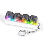 Keyboard Fidget Toy for Adults Keyboard Clicker with LED Light Keychain Fidget Stress Relief Sensory Toy