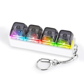 Keyboard Fidget Toy for Adults Keyboard Clicker with LED Light Keychain Fidget Stress Relief Sensory Toy