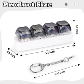 Keyboard Fidget Toy for Adults Keyboard Clicker with LED Light Keychain Fidget Stress Relief Sensory Toy