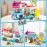 CUBIMANA 3-in-1 Cat Car Building Set, Girls Camper Van Building Block Sets, Ice Cream Truck City Bus Toys with Slide and Stickers, Gifts for Kids Girls Boys Age 6 7 8 9 10 11 12+ (494PCS)
