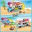 CUBIMANA 3-in-1 Cat Car Building Set, Girls Camper Van Building Block Sets, Ice Cream Truck City Bus Toys with Slide and Stickers, Gifts for Kids Girls Boys Age 6 7 8 9 10 11 12+ (494PCS)