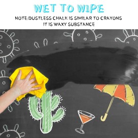 Heyoxista 72Pcs Colored Dustless Washable Chalk Set with 24 Holder - Non-Toxic Art & Drawing Supplies for Kids,Works on Glass/Paper/Wood/Tile (Avoid Rough Textures,Not For ROUGH Chalkboard Use)