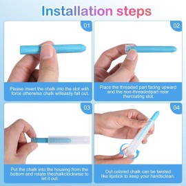 Heyoxista 72Pcs Colored Dustless Washable Chalk Set with 24 Holder - Non-Toxic Art & Drawing Supplies for Kids,Works on Glass/Paper/Wood/Tile (Avoid Rough Textures,Not For ROUGH Chalkboard Use)