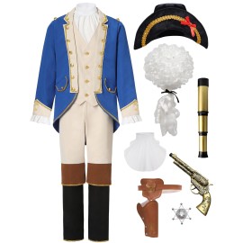 aicoaub Founding Father Costume Boys Colonial Patriot Revolutionary War Costume Kids Boys