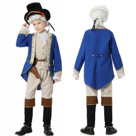 aicoaub Founding Father Costume Boys Colonial Patriot Revolutionary War Costume Kids Boys