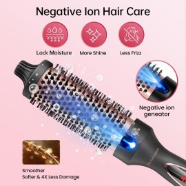 Betahouse Thermal Brush Curling Iron Brush, 1.5 Inch lonic Heated Round Brushes Hair Styling for Blowout Look, 5 Heat Temps for Volumizer Hair Curler, Dual Voltage Betahouse Thermal Brush Curling Iron Brush, 1.5 Inch lonic Heated Round Brushes Hair Styling for Blowout Look, 5 Heat Temps for Volumizer Hair Curler, Dual Voltage