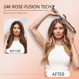 Thirtek 1 1/2 Inch Large Curling Iron with 1.5 Inch Ceramic Tourmaline Barrel, 15 Temps (180F-450F) for Fast, Long-Lasting, Smooth Salon Finish, 60-min Auto Shut-Off, Dual Voltage Hair Curler