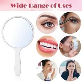 Jetec 50 Pcs Handheld Mirror with Handle, 3.94 L x 2.17 W, Small Portable Round Mirror Bulk for Kids Travel Makeup Classroom Camping Daily DIY Crafts (Black, White)