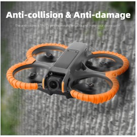 FSIDIWT Avata 2 Propeller Guard Protector, Anti-Collision Prop Bumper Silicone Protective Cover Ring for DJI Avata 2 Accessories (Orange)