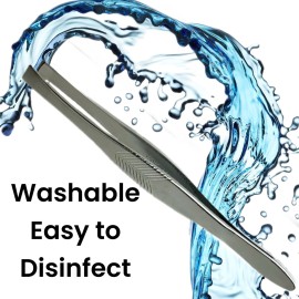 3 Vintage Style Square Tip Ribbed Professional Tweezers for Eyebrows Premium Precision for Facial Hair Splinter Ingrown Hair Removal Straight Tip Women men Made in Korea