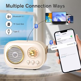 Karaoke Machine,Karaoke Machine for Adults,Mini Retro Portable Bluetooth Karaoke Speaker with 2 Wireless Microphone for Teaching Classroom Girls Kids Gifts Toys Family Outdoor Parties-Beige