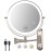 VORREMIRR 15x Magnifying Mirror, 8.5in Wall Mounted Lighted Makeup Mirror, Magnifying Mirror with Double-Sided, 3 Color Lights for Makeup,365Swivel for Shaving - Nickel