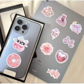 Pink Stickers 200Pcs, Girls Pink Aesthetic Stickers Waterproof Pink Decals Kawaii Pink Stickers Water Bottle Laptop Phone Skateboard Stickers for Kids Girls Teens