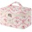 AMULOKRU Quilted Makeup Bag Large Capacity Cute Cosmetic Bags for Women Floral Coquette Aesthetic Travel Toiletry Make Up Organizer Bag