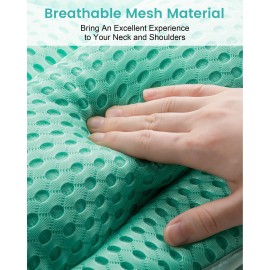 MTDLYICE Bath Pillow, Bath Pillows for Tub Neck and Back Support, Soft 4D Air Mesh Bathtub Pillow 16.5 x 17.3 INCH, with 6 Powerful Suction Cups, Bath Accessories Relaxing Gifts for Women (Lake Blue)