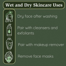 Merbeau Clean Facial Towels for Sensitive Skin, 100% USDA Biobased Face Towels, 50 Count, Ultra Soft, Makeup Remover Dry Wipes, Cotton