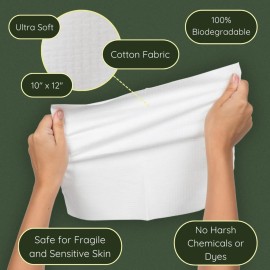 Merbeau Clean Facial Towels for Sensitive Skin, 100% USDA Biobased Face Towels, 50 Count, Ultra Soft, Makeup Remover Dry Wipes, Cotton