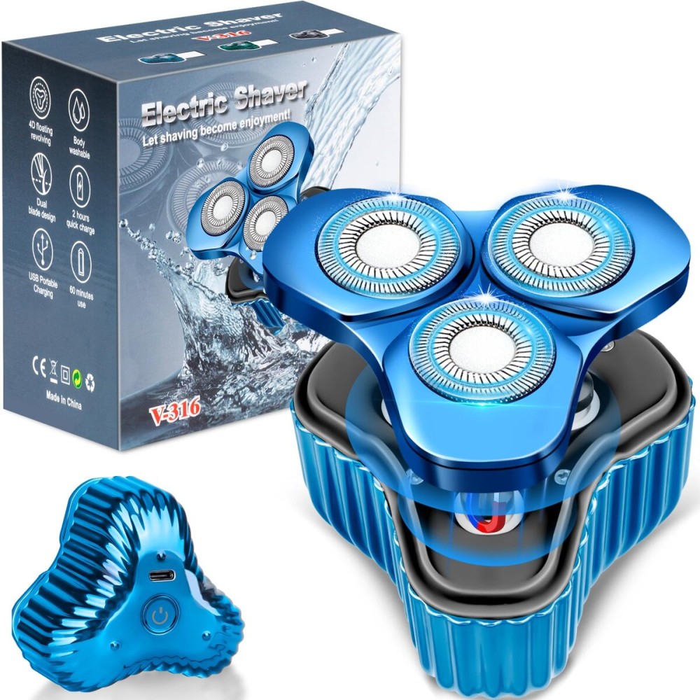 Mini Electric Razor for Men, Mini Shaver, Pocket Size Portable Electric Shaver, USB Rechargeable, Waterproof, Easy to Use One-Button, Suitable for Home, Car, Travel, Gift for Men