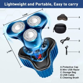 Mini Electric Razor for Men, Mini Shaver, Pocket Size Portable Electric Shaver, USB Rechargeable, Waterproof, Easy to Use One-Button, Suitable for Home, Car, Travel, Gift for Men