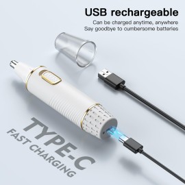 XOOMRSCP Nose Hair Trimmer for Women Men, 2025 Painless USB Rechargeable Nose Hair Clippers, Ear Trimmer for Women Men, Professional IPX7 Waterproof Dual Edge Blades (White)