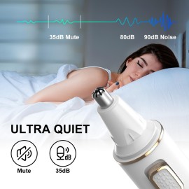 XOOMRSCP Nose Hair Trimmer for Women Men, 2025 Painless USB Rechargeable Nose Hair Clippers, Ear Trimmer for Women Men, Professional IPX7 Waterproof Dual Edge Blades (White)