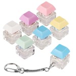 6pcs Keyboard Fidget Toy, Clicky & Silent Fidget Keyboard Keychain Multicolored Mechanical Keyboard Fidget Funny Button Fidget Toy Keyboard Fidget Clicker for Decompression Decoration