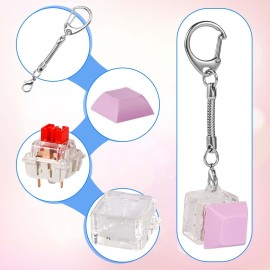 6pcs Keyboard Fidget Toy, Clicky & Silent Fidget Keyboard Keychain Multicolored Mechanical Keyboard Fidget Funny Button Fidget Toy Keyboard Fidget Clicker for Decompression Decoration