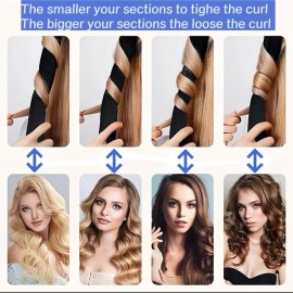 No Heat Hair Curler Headband for Long Hair, Satin Heatless Curling Rod with Adjustable Strap Overnight No Heat Curling Roller for Women and Girls Waves and Curls (Leopard Color)