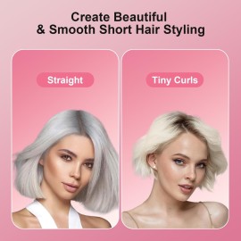 MELYDO Mini Portable Flat Iron, 0.7 Inch Dual Voltage Travel Hair Straightener - Small Flat Irons Hair Straightener for Short Hair, Curls Bangs, Worldwide-Use Travel Flat Iron, Pink