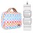 Travel Toiletry Bag for Women, Hanging Toiletry Bag with Hook Pastel Checkered Makeup Bag for Travel Size Toiletries, Cosmetics, Must Haves for Traveling Women