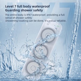 Electric Back Scrubber for Shower, Wall Mounted Electric Shower Back Scrubber, Dry Brushing Body Brush for Bathing, Cleansing, Exfoliating and Massaing, with 3 Spin Skin Bath Brush Heads