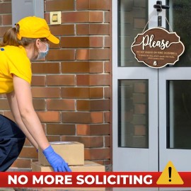 Woodamore Do Not Ring Doorbell Sign Baby Sleeping - Please Do Not Knock or Ring Doorbell Sign, No Soliciting Baby Sleeping Sign for Front Door, Shh Dont Ring Doorbell Sign, Do Not Knock Sign Hanger