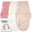 Bublo Baby Organic Swaddles for Newborns - Zipper Swaddles 0-3 Months, 3-Pack - Infant Sleep Sack with Zipper - Adjustable & Breathable Swaddle Blanket Wrap for Newborn Girls (Dusty Pink)
