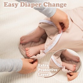 Bublo Baby Organic Swaddles for Newborns - Zipper Swaddles 0-3 Months, 3-Pack - Infant Sleep Sack with Zipper - Adjustable & Breathable Swaddle Blanket Wrap for Newborn Girls (Dusty Pink)