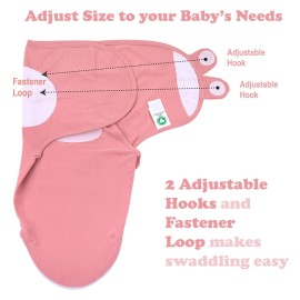Bublo Baby Organic Swaddles for Newborns - Zipper Swaddles 0-3 Months, 3-Pack - Infant Sleep Sack with Zipper - Adjustable & Breathable Swaddle Blanket Wrap for Newborn Girls (Dusty Pink)