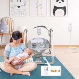 Baby Swing Power Cord for Ingenuity InLighten, Simple Comfort and Swing\'n Go Charger, 2-in-1 Charging Cable with USB A and DC Plug, Power Adapter