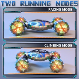 NEUBSAW Remote Control Stunt Car, Gifts Toys for Boys 4-12 Year Old, Gesture Sensing RC Cars 2.4GHz 4WD Drift Hand Controlled Twist Cars, Off-Road 360 Rotating Transform Cars with Lights & Music