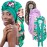3Pcs Bonnets for Black Women Braids, Long Satin Bonnet with Stretchy Tie Band Sleep Cap for Long Hair (Purple & Leopard & Flower)